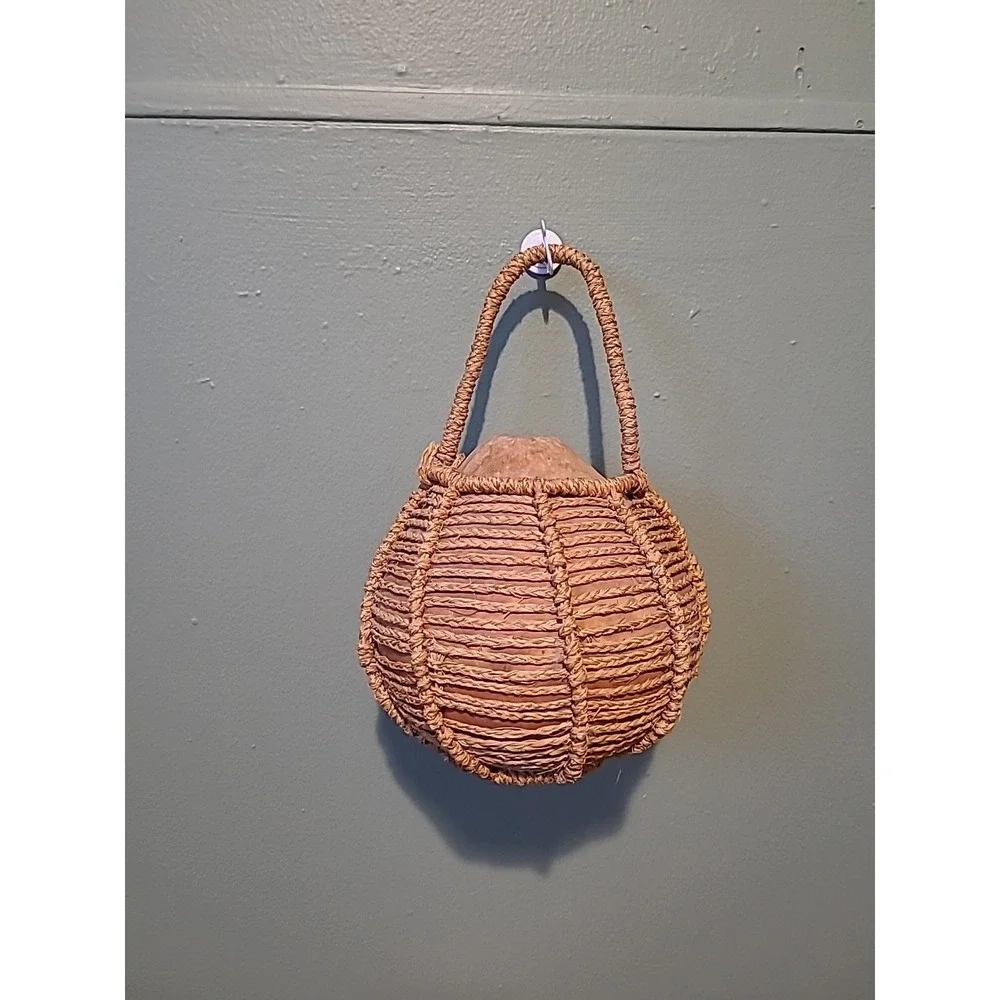 Basket Gourd Antique Wicker Container Vessel Primitive African Rustic‎ Decor